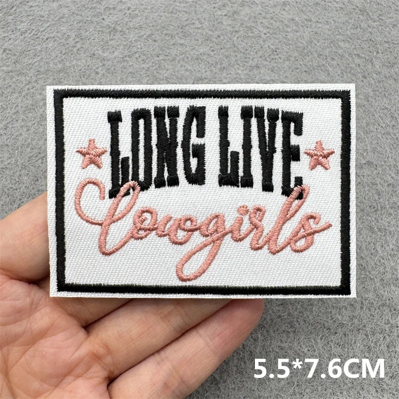 Pink Embroidered Iron-On Letter Patches for Clothing & Accessories