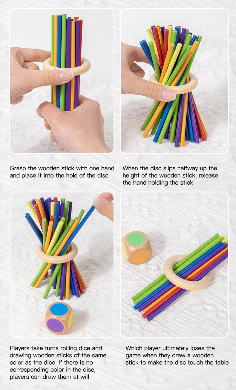 Wooden Counting Sticks and Balance Toy for Early Learning