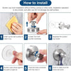 Instructions showing how to install rustproof stainless steel suction cup hooks on a wall.