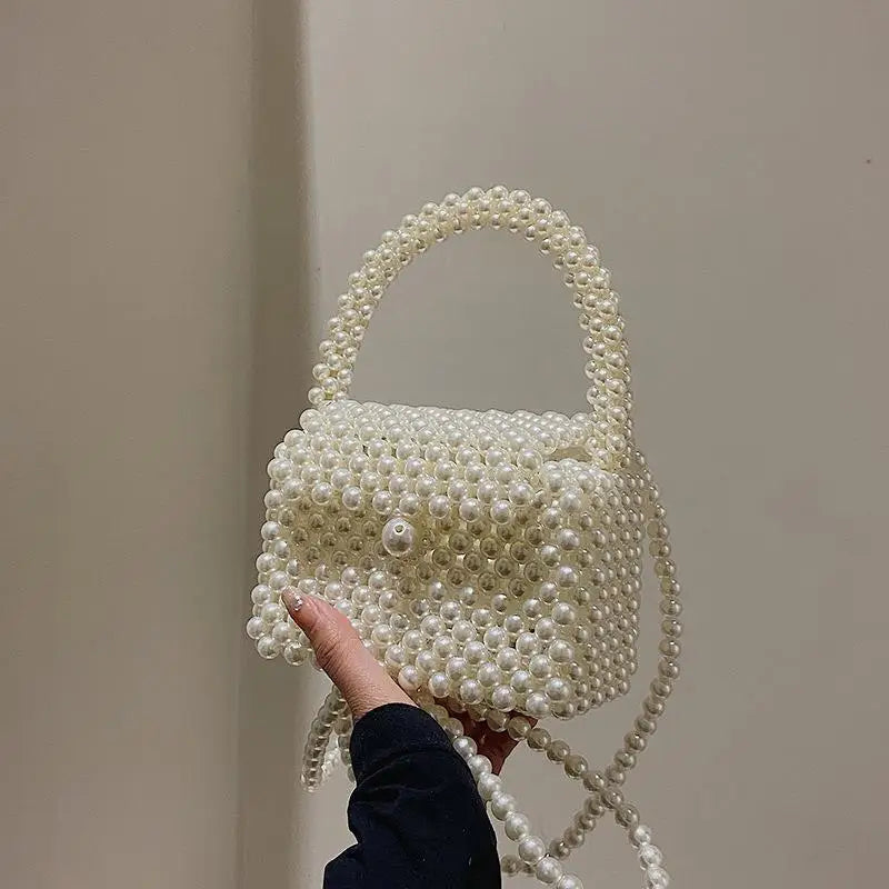 Pearl-Embellished Crossbody Clutch