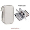 A light gray double-layer travel organizer pouch for cables and accessories.