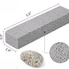 A rectangular pumice stone cleaning stick with dimensions 5.9 inches long and 0.9 inches wide, showing a porous texture.