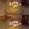 Tulpen-LED-Nachtlicht mit Glaskuppel