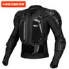 Black CE-certified motocross armor jacket with chest and back protection