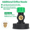 A black office nozzle with a brass tip and an additional 1.25mm spray tip for pressure washers.