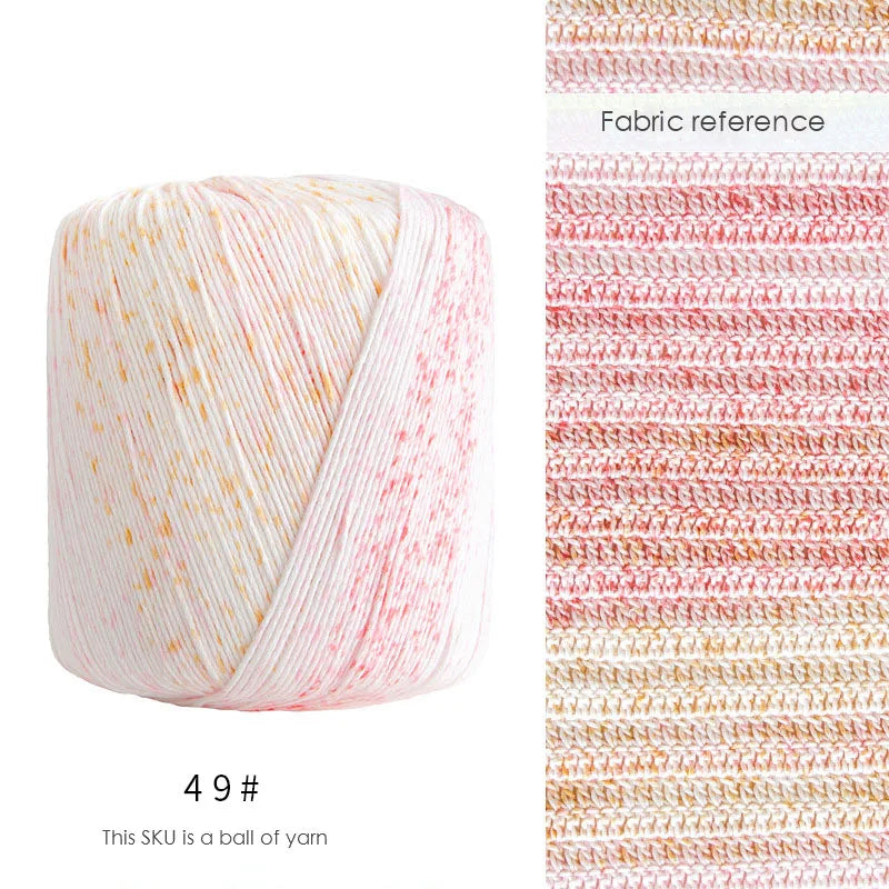 Pearl Rainbow Gradient Cotton Yarn - Soft Hand Knitting Thread