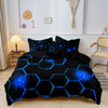 Geometric 3D Hexagonal Honeycomb Duvet Cover Set