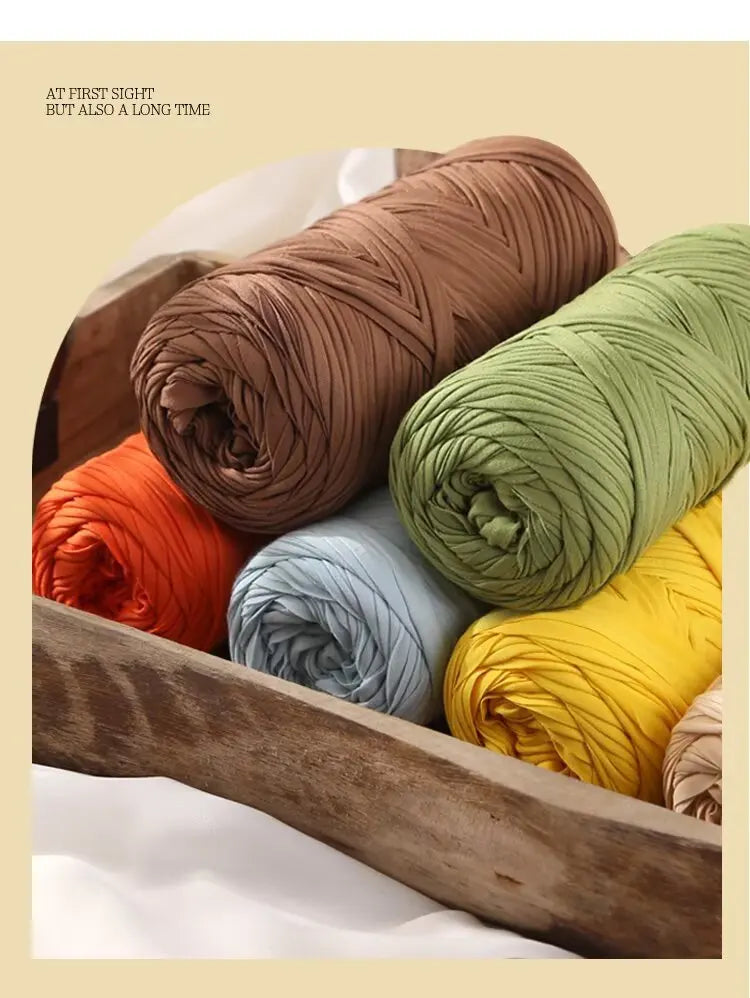 Elastic T-Shirt Yarn for Crochet and Knitting (2-Pack, 50m Each)