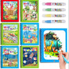 A set of Magic Water Books featuring colorful images and refillable pens for drawing.