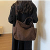 Multi-Pocket Corduroy Tote Bag – Large Capacity Casual Satchel for Travel, Work & Commute