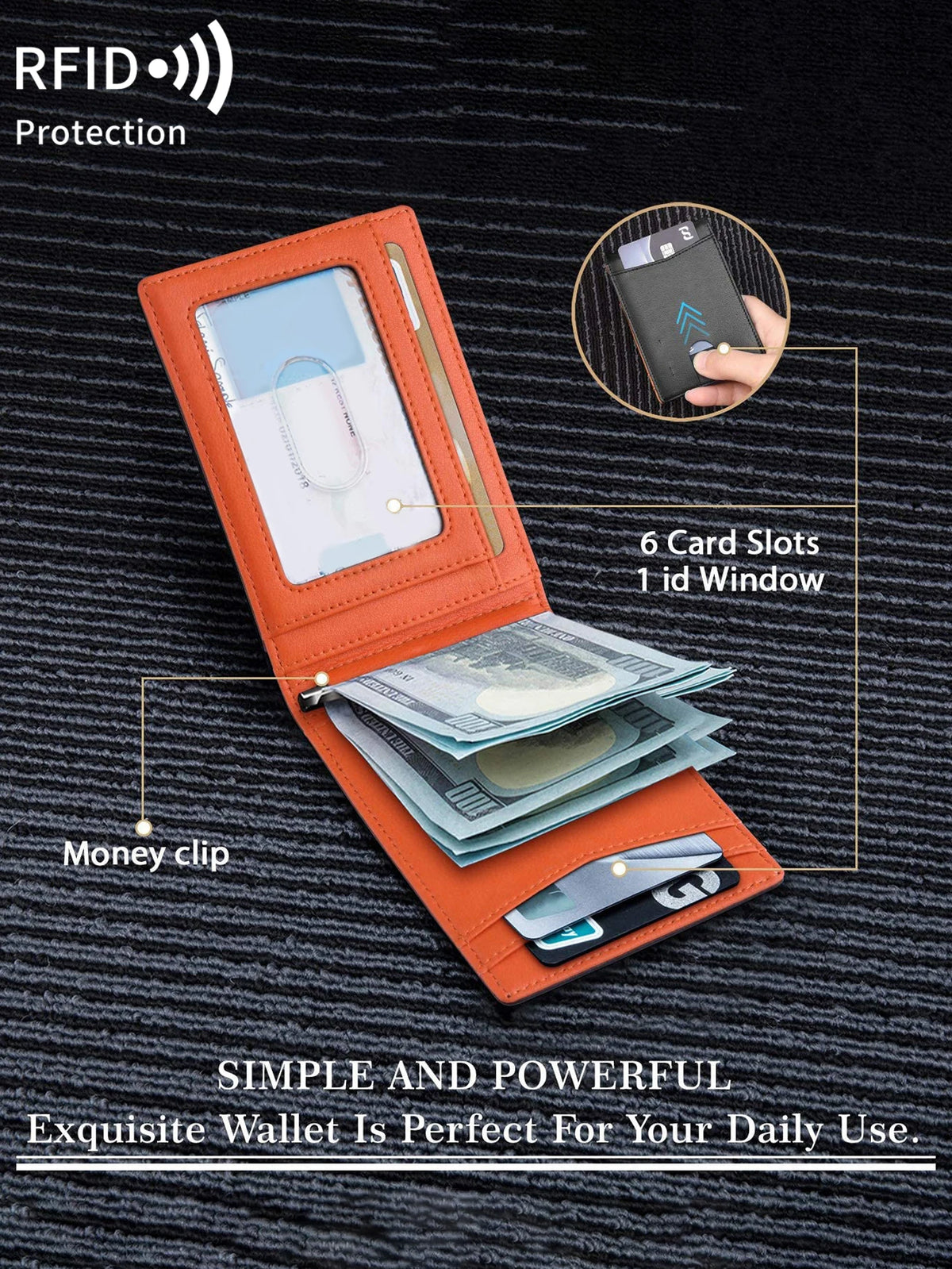 Ultra-Slim Carbon Fiber RFID Blocking Wallet