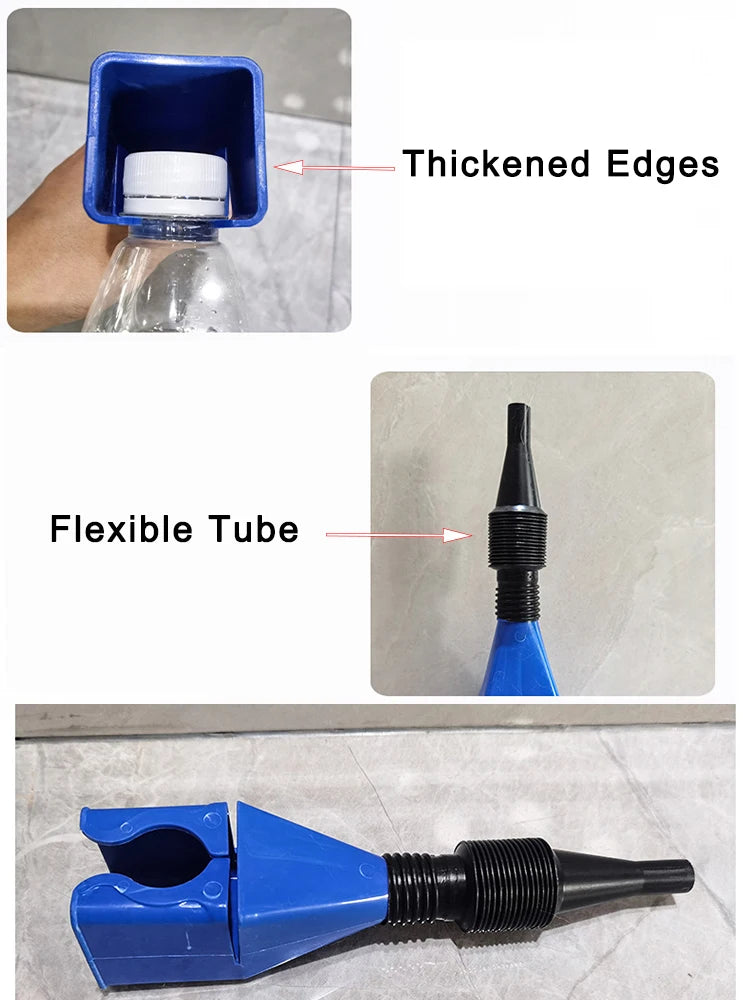 Foldable Car Refueling Funnel with Flexible Hose