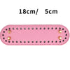 Pink PU leather oval bag bottom for DIY crochet and knitted bags with 18cm by 5cm dimensions