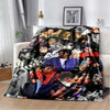A black and white print of Michael Jackson on a flannel throw blanket.