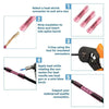 Five steps showing how to use heat shrink connectors for insulated waterproof wire connections.