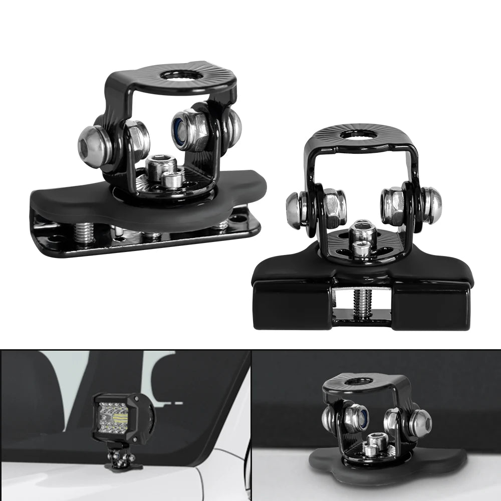 Universal Stainless Steel LED Light Bar Mounting Brackets (Pair)