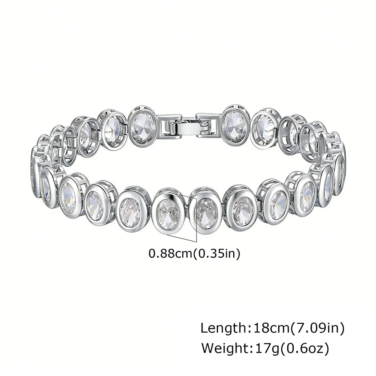 Bracelet Chaîne à Anneau de Papier Doré avec Pierres CZ