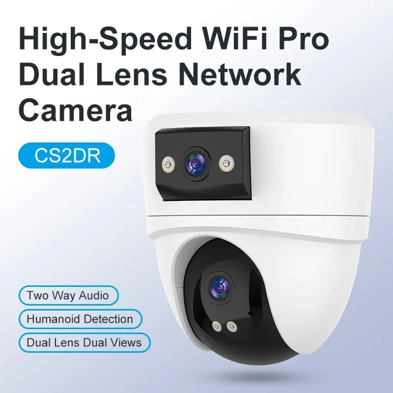 Cámara de seguridad Wi-Fi Pro con doble lente, audio bidireccional y detección humanoide