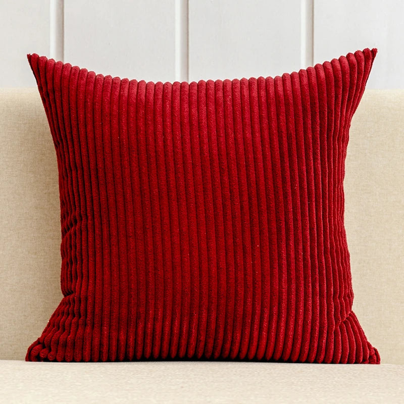 Soft Corduroy Striped Throw Pillow Cover