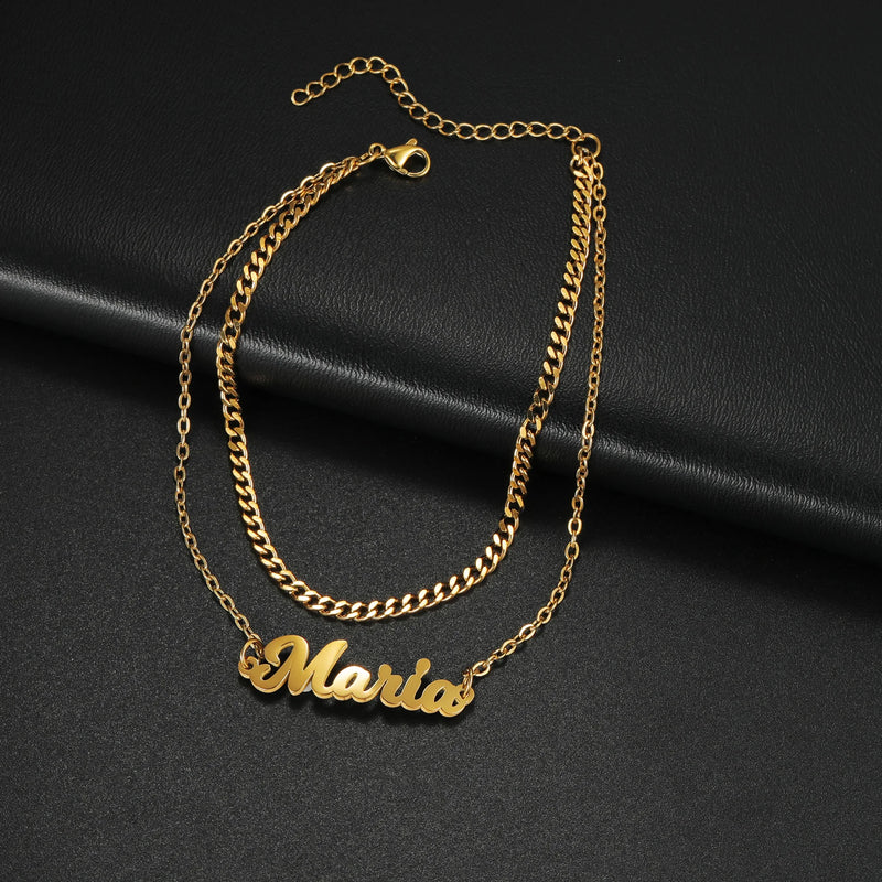 Personalized Double-Layer Name Anklet