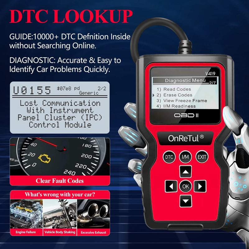 جهاز فحص تشخيصي OBD2 مع دعم I/M Readiness وMode 6/8