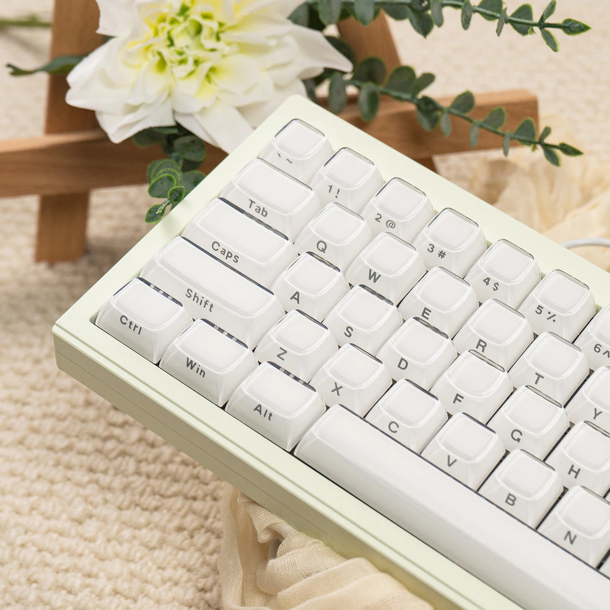 Crystal Clear Jelly Keycaps with Side-Printed Legends for Mechanical Keyboards