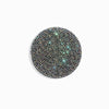 A circular coaster made of sparkling, multi-colored rhinestones.