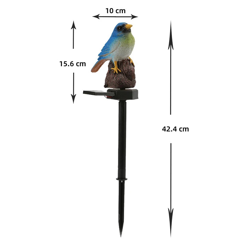 Solar-Powered Resin Bird Garden Stake Light