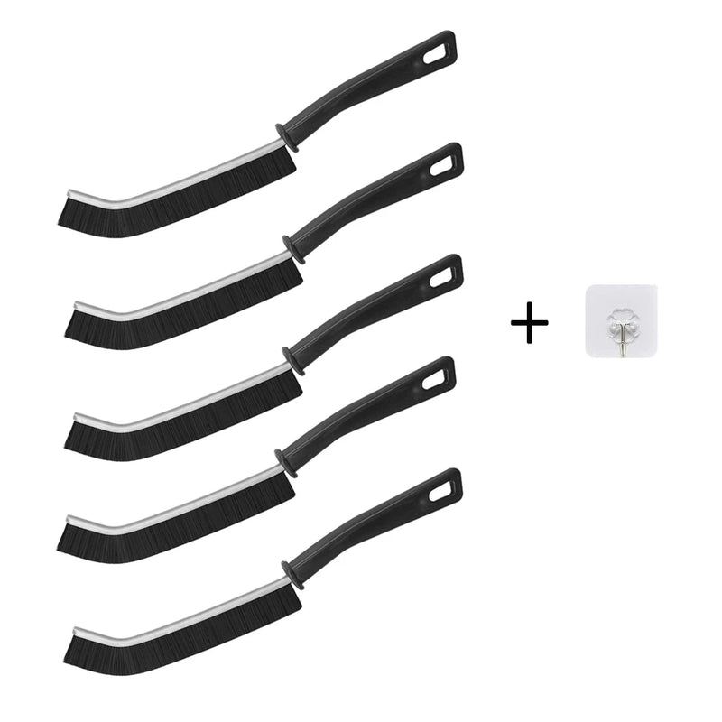 Angled Crevice Cleaning Brush with Stiff Nylon Bristles