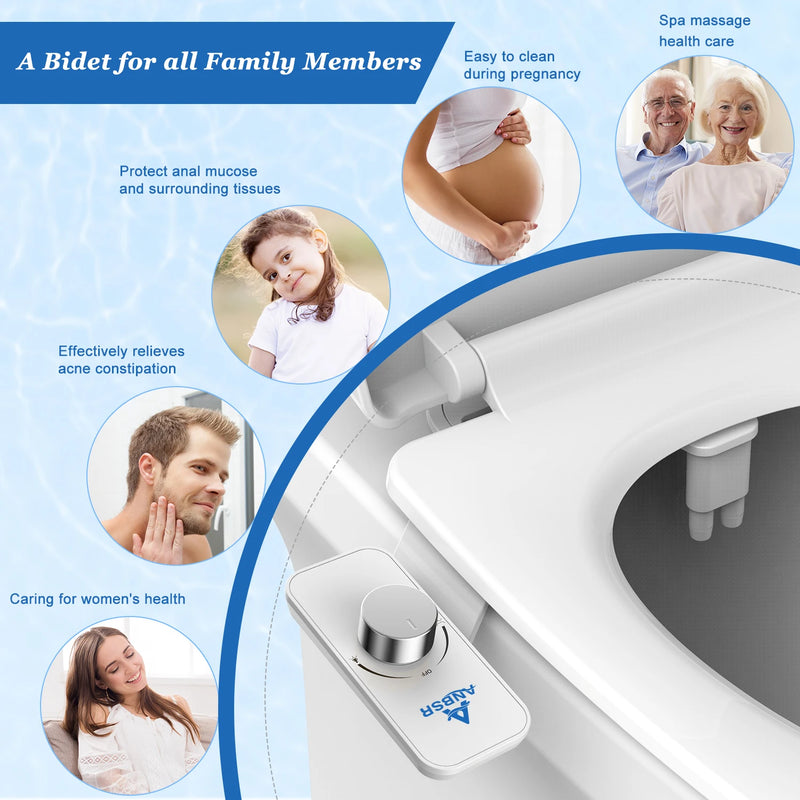 Non-Electric Bidet Toilet Seat Attachment