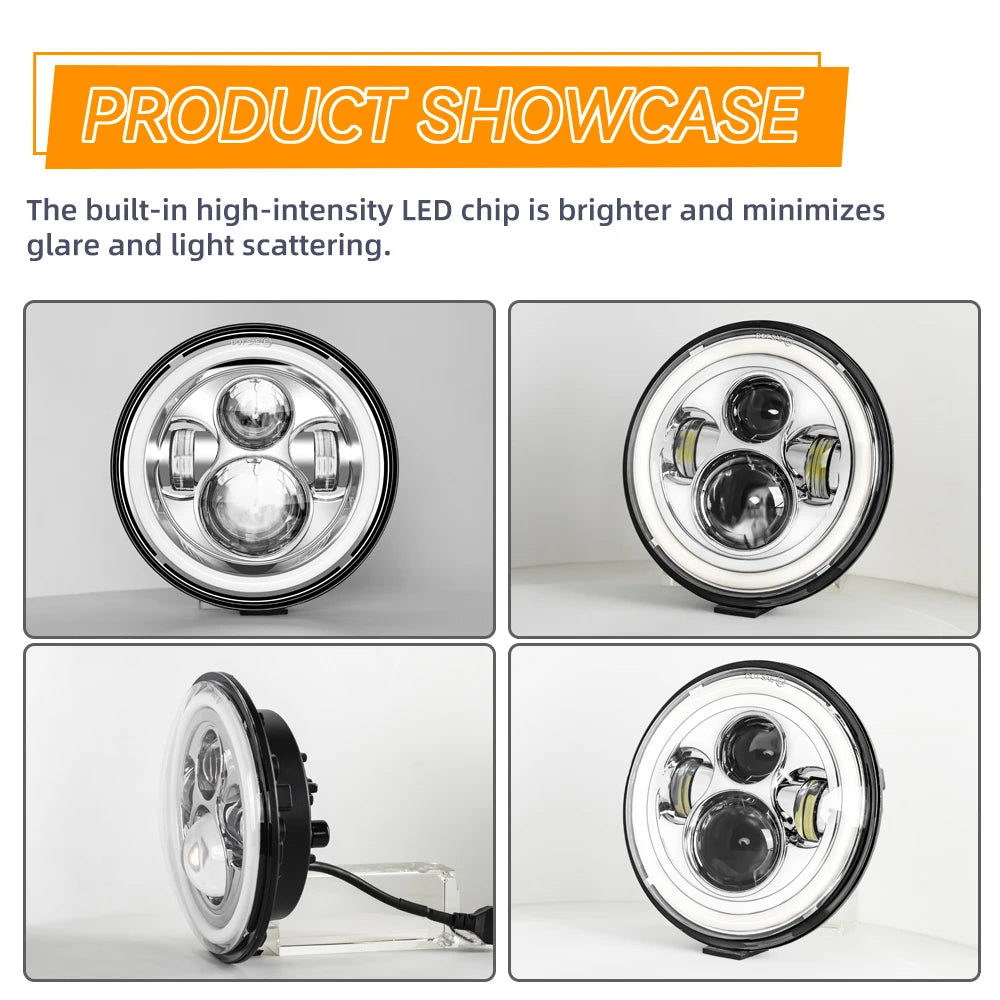 Classic 7 Inch Round LED Motorcycle Headlight