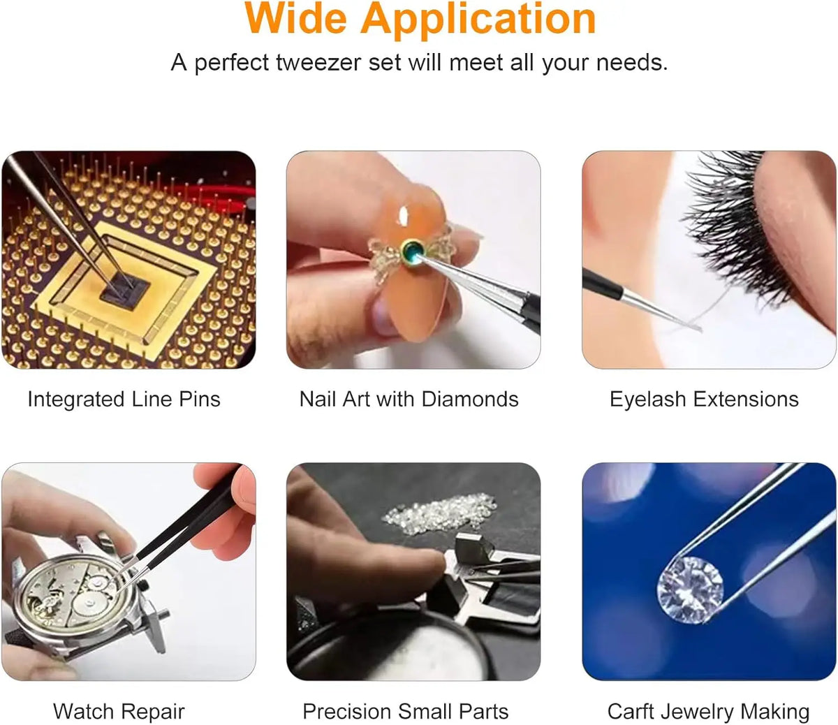 ESD-Safe Precision Tweezers Set for Electronics & Craft Work