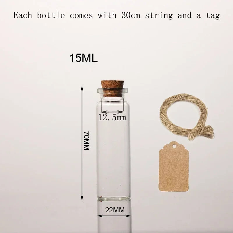 Mini Glass Bottles with Cork Stoppers for DIY Crafts and Gifting