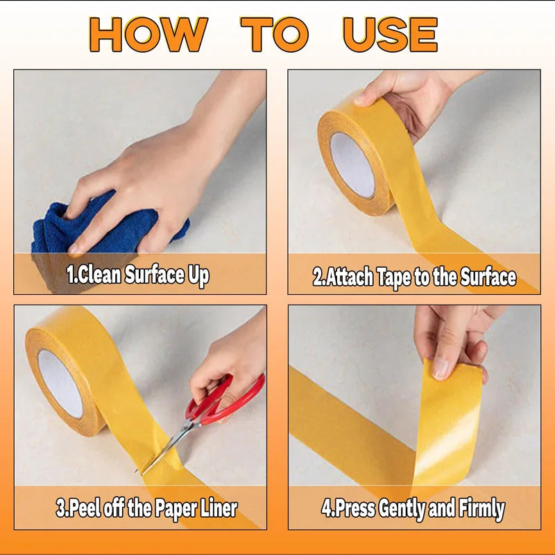 Heavy-Duty Double-Sided Carpet Tape – Strong, Invisible Hold