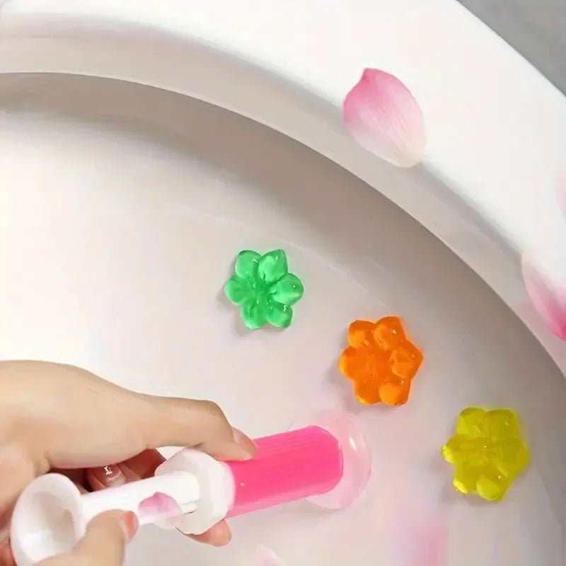 Flower-Shaped Toilet Bowl Cleaning Gel Stamp