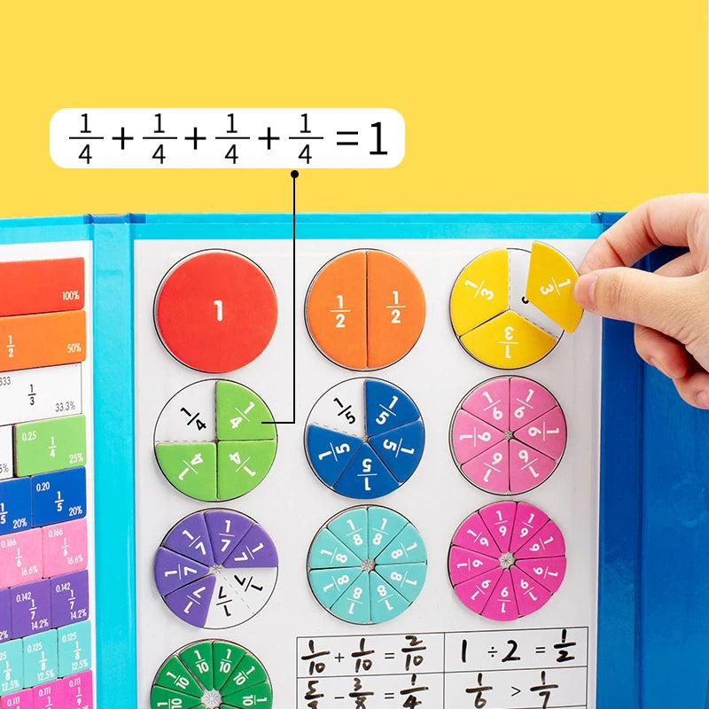 Wooden Magnetic Fraction Learning Book