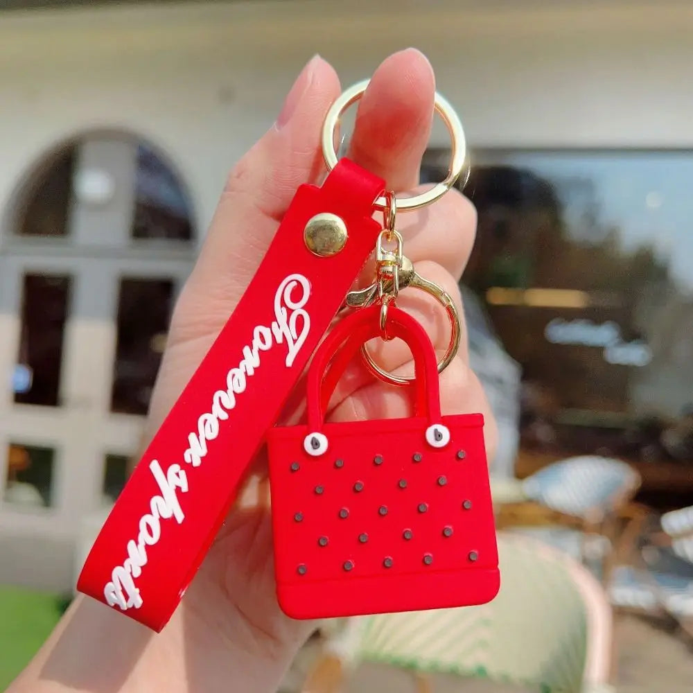 Silicone Beach Basket Keychain Charm