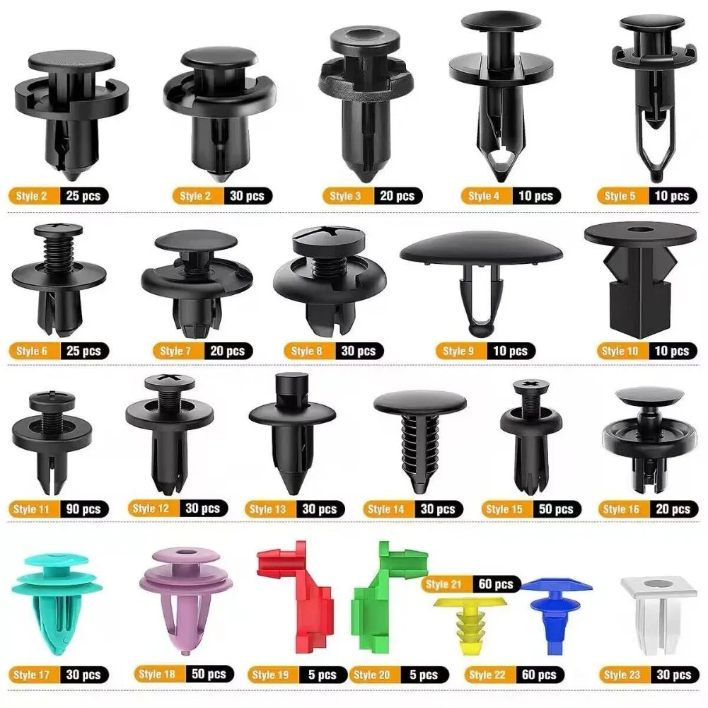 Universal Car Fastener Clip Assortment Kit – 50 Piece Push Retainer Set