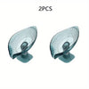 Two clear leaf design self-draining soap dishes with suction cups