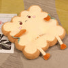 Cartoon Toast-Shaped Seat & Back Cushion – Washable Anti-Fatigue Support Pillow