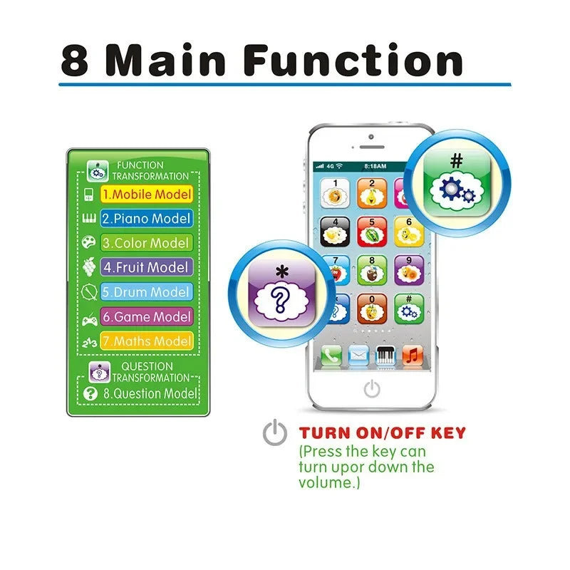 Musical Learning Toy Phone with Lights and Sounds for Toddlers