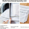 Multi-functional laundry net showing a white garment protected by a mesh bag for easy storage and travel