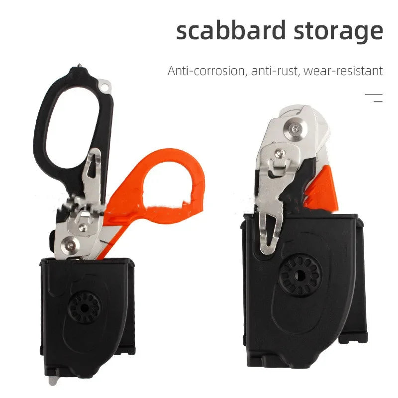 6-in-1 Foldable Emergency Rescue Scissors with Safety Hammer