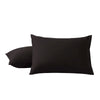 A pair of black soft microfiber pillowcases with envelope closure.
