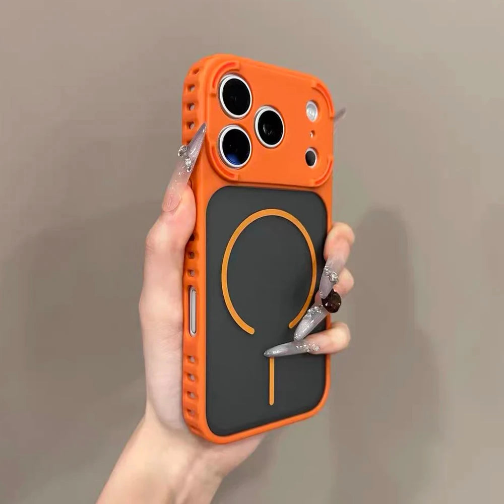 Frosted Clear Magnetic Case for iPhone with Non-Slip Bumper