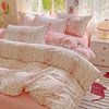 Floral Print 100% Cotton Duvet Cover Set with Two Pillow Shams