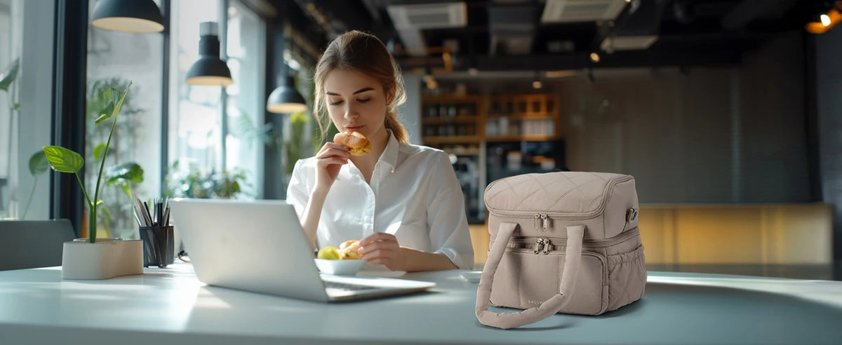 Insulated Double-Deck Lunch Bag with Leakproof Lining