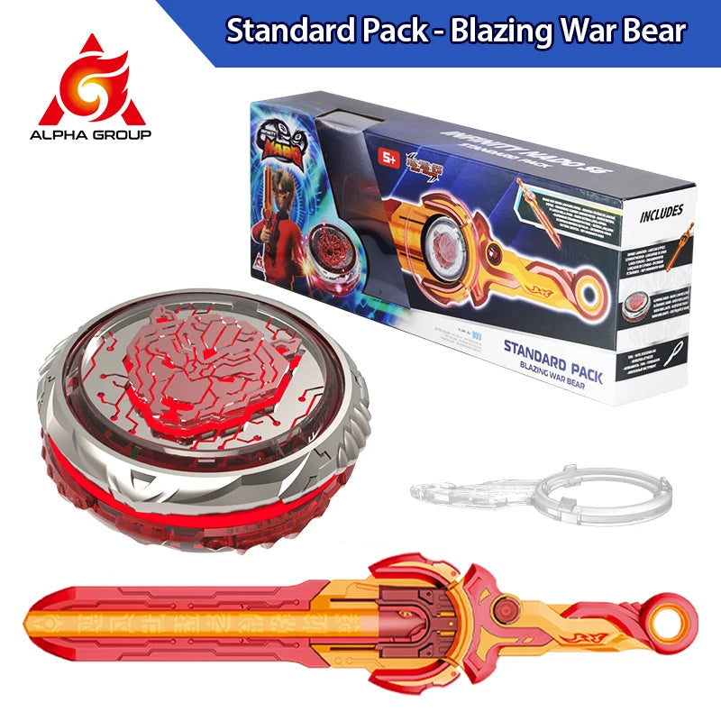 Infinity Nado Spirit Wind Panda Metal Spinning Top Set with Sword Launcher
