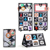 A set of high-contrast crinkle cloth books with tummy time mirrors featuring various animals and objects for babies.