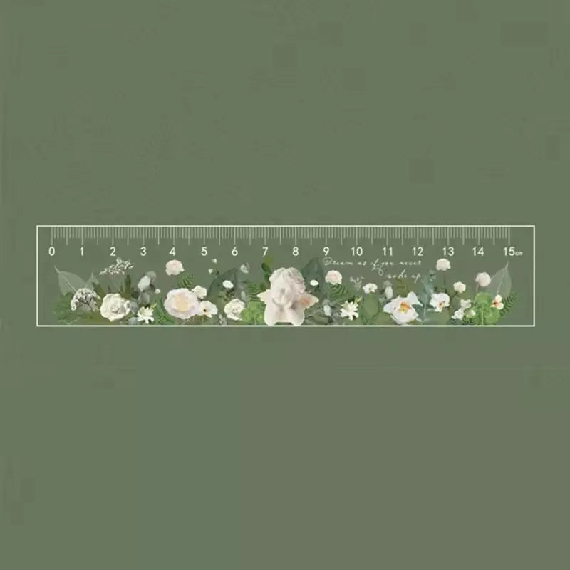 15cm Floral Design Ruler - Daisy & Rose Pattern Measuring Tool